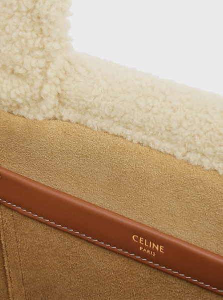 Celine高仿包包 CELINE新品｜CABAS THAIS小号TRIOMPHE刺绣羊毛革手袋托特包