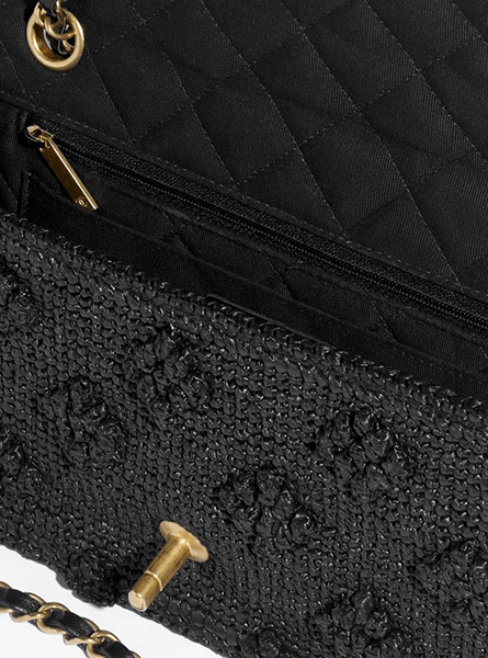 高仿Chanel女包 | 香奈儿2024新款包包 黑色 酒椰纤维效果编织 小号香奈儿口盖包