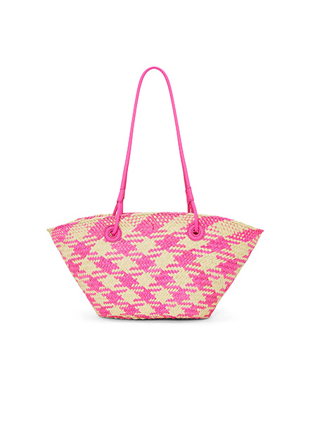 高仿罗意威女包| LOEWE包包 2024新款包包 紫红色 小号棕榈叶和牛皮革Basket手袋