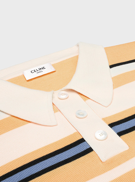 CELINE高仿女装 | 思琳 A货服装  2025早秋CELINE新款 黄色宽松版型POLO衫