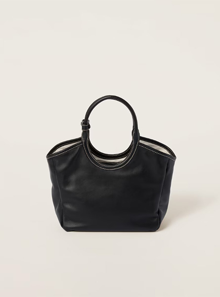 高仿MIUMIU包包 | A货缪缪包包 2024年MIUMIU新款 黑色 IVY皮革手袋 托特包