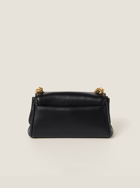 高仿MIUMIU包包 | A货缪缪包包 2024年MIUMIU新款  黑色皮革单肩包