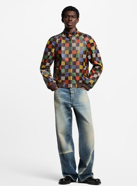 LV高仿男装 | 路易威登 A货服装  2025春夏LV新款 DAMIER 皮革束腰夹克