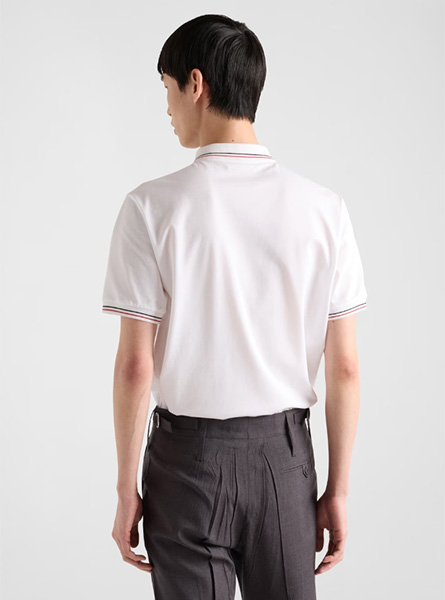 PRADA高仿男装 | 普拉达 A货服装  2025春夏PRADA新款  珠地布短袖Polo衫