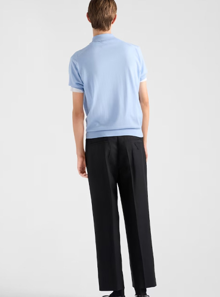PRADA高仿男装 | 普拉达 A货服装  2025春夏PRADA新款 精细羊毛Polo衫