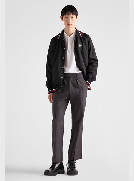 PRADA高仿男装 | 普拉达 A货服装  2025春夏PRADA新款  珠地布短袖Polo衫