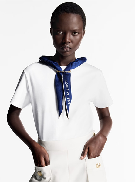 LV高仿女装 | 路易威登 A货服装  2025夏季LV新款 NAUTICAL SCARF 字母 T 恤