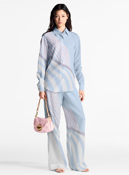 LV高仿女装 | 路易威登 A货服装  2025夏季LV新款 WAVE 印花桑蚕丝衬衫