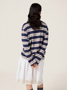 MIUMIU高仿女装 | 缪缪A货服装  2025夏季MIUMIU新款棉质平纹针织T恤