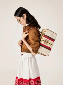 高仿MIUMIU包包 | A货缪缪包包 2025夏季MIUMIU新款 自然色  Beau帆布和皮革手袋