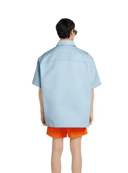 GUCCI高仿男装 | 古驰A货服装  2025夏季GUCCI新款 超大造型GG棉质衬衫