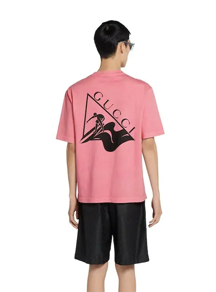 GUCCI高仿男装 | 古驰A货服装  2025夏季GUCCI新款 印花针织棉T恤