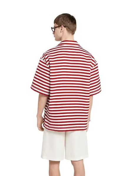 GUCCI高仿男装 | 古驰A货服装  2025夏季GUCCI新款 印花GG棉质提花衬衫
