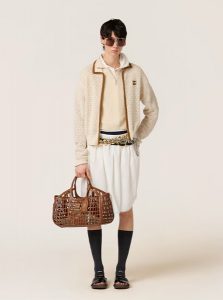 高仿MIUMIU包包 | A货缪缪包包 2025夏季MIUMIU新款 干邑色 皮革篮子