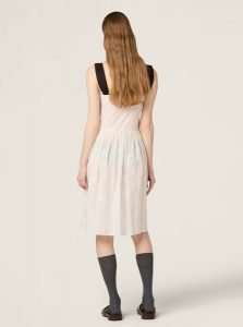 MIUMIU高仿女装 | 缪缪A货服装 2025夏季MIUMIU新款 象牙色 刺绣薄棉布连衣裙