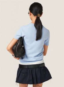 MIUMIU高仿女装 | 缪缪A货服装  2025夏季MIUMIU新款 天蓝色 羊绒毛衣