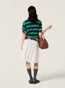 MIUMIU高仿女装 | 缪缪A货服装  2025夏季MIUMIU新款 绿色棉针织Polo衫