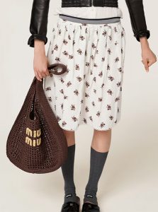 高仿MIUMIU包包 | A货缪缪包包 2025夏季MIUMIU新款 可可棕 Raffia效果编织Hobo包