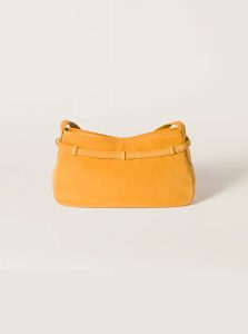 高仿MIUMIU包包 | A货缪缪包包 2025夏季MIUMIU新款 威士忌色 Aventure绒面皮革手袋