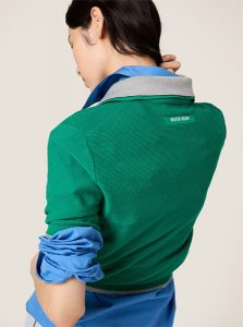 MIUMIU高仿女装 | 缪缪A货服装  2025夏季MIUMIU新款 绿色棉质Polo衫