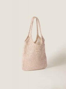高仿MIUMIU包包 | A货缪缪包包 2025夏季MIUMIU新款 裸粉色 IVY亮片网眼手袋