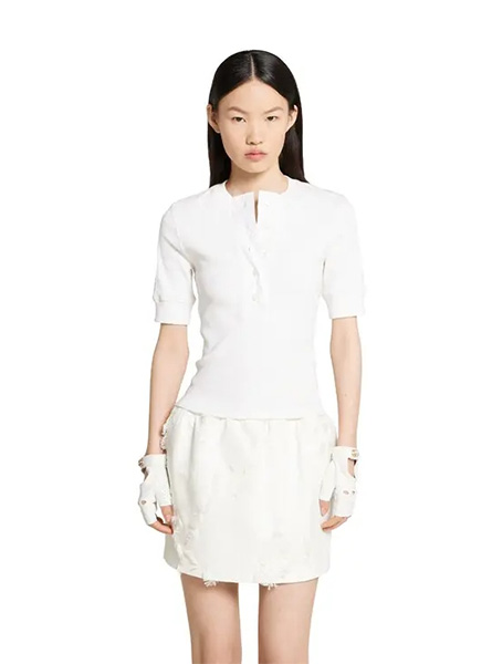 GUCCI高仿女装 | 古驰A货服装  2025夏季GUCCI新款 罗纹棉T恤