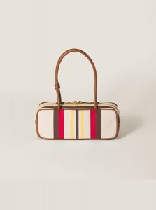 高仿MIUMIU包包 | A货缪缪包包 2025夏季MIUMIU新款 自然色  Beau帆布和皮革手袋