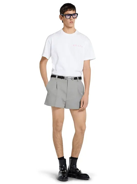 GUCCI高仿男装 | 古驰A货服装  2025夏季GUCCI新款 印花针织棉T恤