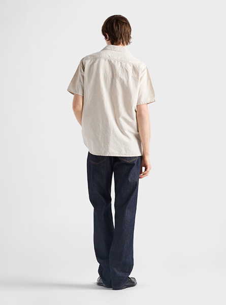 PRADA高仿男装 | 普拉达 A货服装  2025夏季PRADA新款 Chambray短袖衬衫
