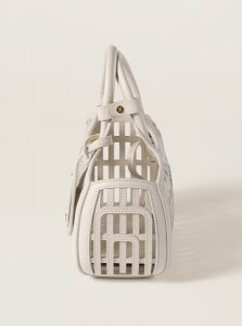 高仿MIUMIU包包 | A货缪缪包包 2025夏季MIUMIU新款 粉笔白皮革篮子