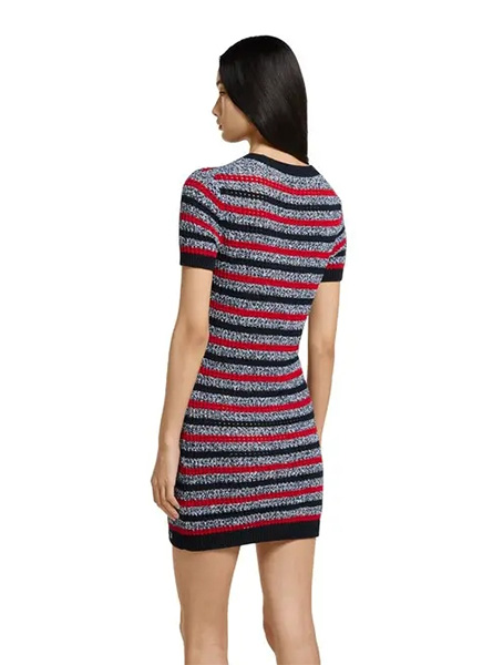 GUCCI高仿女装 | 古驰A货服装  2025夏季GUCCI新款 条纹精棉针织连衣裙