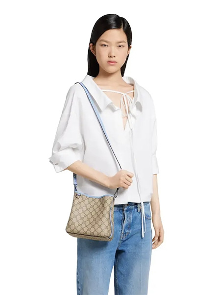 高仿GUCCI包包 | A货古驰女包 2025夏季GUCCI新款 GG Emblem系列小号水桶包