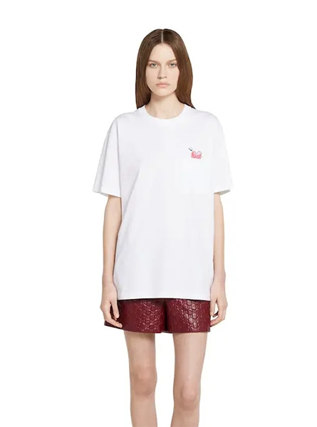 GUCCI高仿女装 | 古驰A货服装  2025夏季GUCCI新款 饰印花针织棉T恤