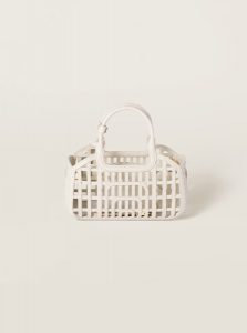 高仿MIUMIU包包 | A货缪缪包包 2025夏季MIUMIU新款 粉笔白皮革篮子