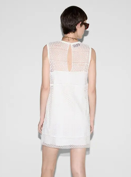 GUCCI高仿女装 | 古驰A货服装  2025夏季GUCCI新款 棉质绳结编织迷你连衣裙