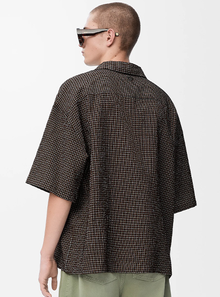 LOEWE高仿男装 | 罗意威A货服装  2025夏季LOEWE新款 棉麻混纺短袖衬衫