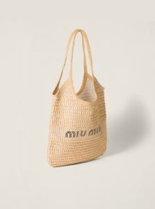 高仿MIUMIU包包 | A货缪缪包包 2025夏季MIUMIU新款 中性色 IVY Raffia质感和亚麻手袋