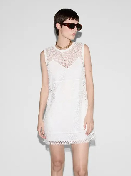 GUCCI高仿女装 | 古驰A货服装  2025夏季GUCCI新款 棉质绳结编织迷你连衣裙