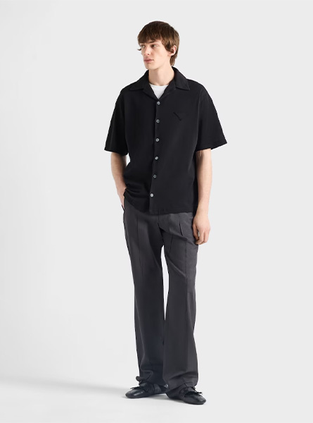 PRADA高仿男装 | 普拉达 A货服装  2025夏季PRADA新款 珠地布衬衫