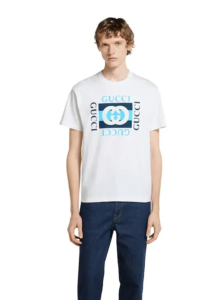 GUCCI高仿男装 | 古驰A货服装  2025夏季GUCCI新款 印花针织棉T恤