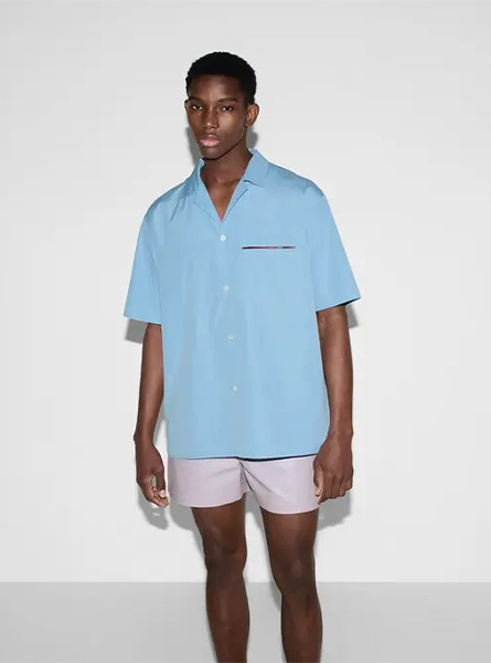 GUCCI高仿男装 | 古驰A货服装  2025夏季GUCCI新款 常规版型饰织带棉质衬衫