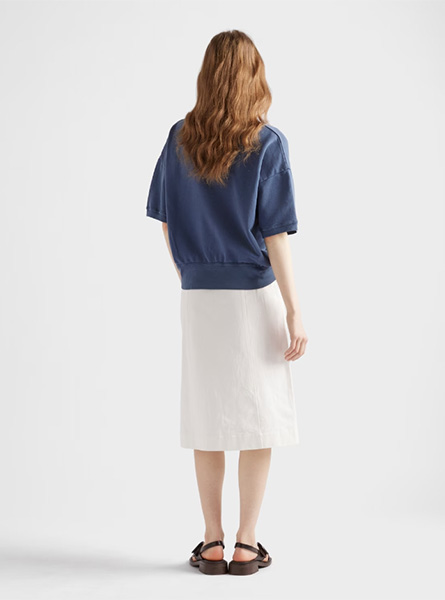 PRADA高仿女装 | 普拉达 A货服装  2025夏季PRADA新款 短袖棉质运动衫