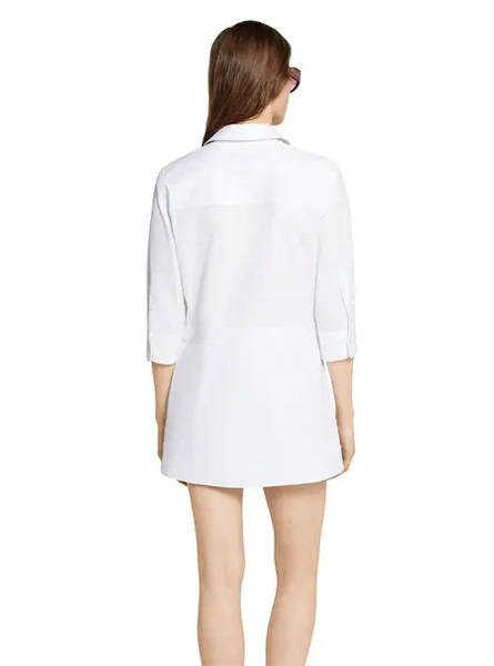 GUCCI高仿女装 | 古驰A货服装  2025夏季GUCCI新款 饰马衔扣棉府绸衬衫式连衣裙