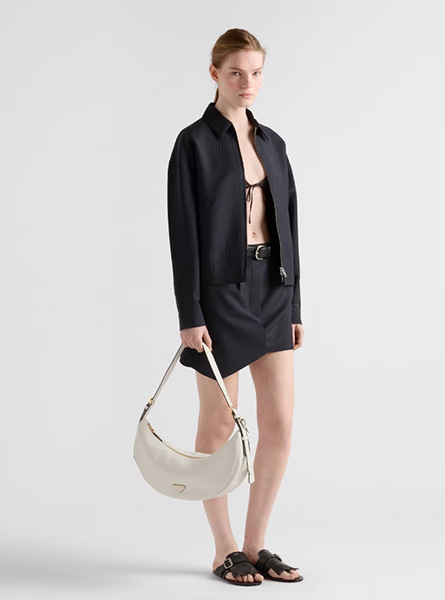 高仿PRADA包包 | A货普拉达女包 2025夏季PRADA新款 Prada Demi-lune 大号皮革单肩包