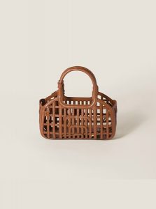 高仿MIUMIU包包 | A货缪缪包包 2025夏季MIUMIU新款 干邑色 皮革篮子