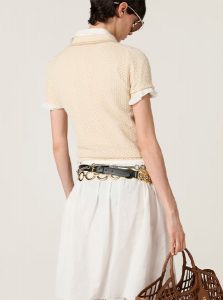 MIUMIU高仿女装 | 缪缪A货服装  2025夏季MIUMIU新款 中性色 棉质Polo衫