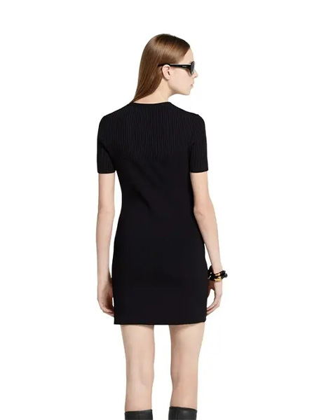 GUCCI高仿女装 | 古驰A货服装  2025夏季GUCCI新款 罗纹织物嵌花连衣裙