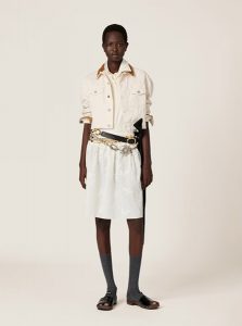 MIUMIU高仿女装 | 缪缪A货服装  2025夏季MIUMIU新款牛仔和皮革短夹克