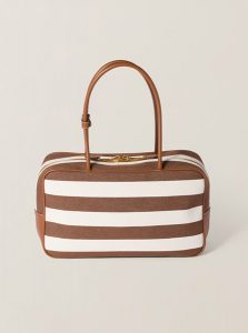 高仿MIUMIU包包 | A货缪缪包包 2025夏季MIUMIU新款 可可棕 Beau帆布和皮革手袋
