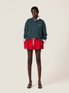 MIUMIU高仿女装 | 缪缪A货服装  2025夏季MIUMIU新款棉质珠地布Polo衫